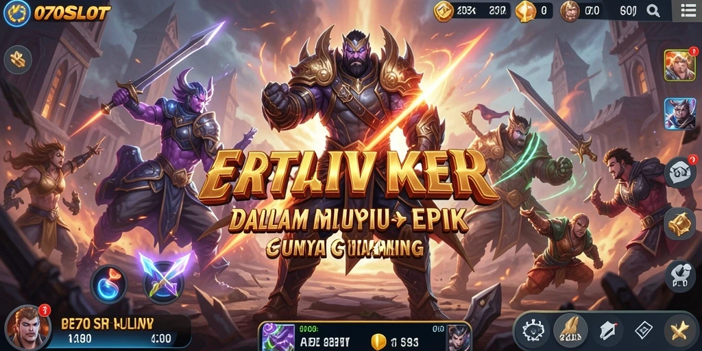 Tangkapan layar menunjukkan aksi pertarungan epik di 070SLOT.
