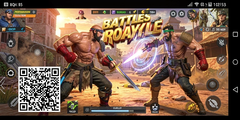 Tampilan gameplay menarik dari 8QR dalam pertarungan Battle Royale.