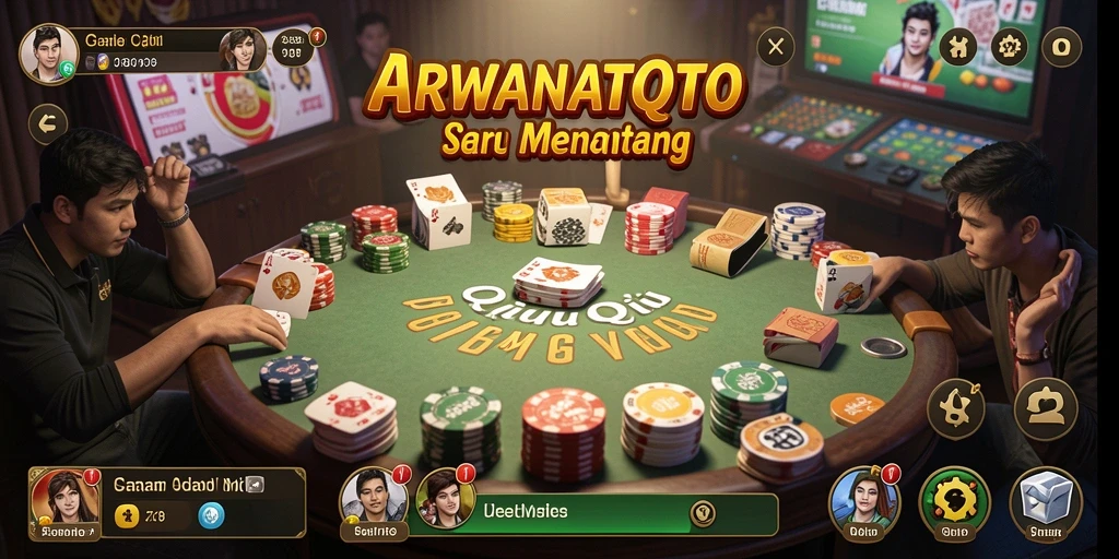 Screenshot gameplay ARWANATOTO menampilkan aksi seru QiuQiu.