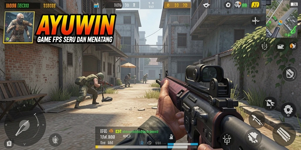 Screenshot gameplay AYUWIN menunjukkan aksi seru dan grafis yang menawan.