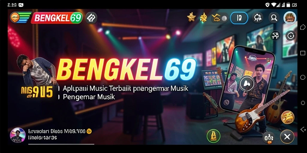 Tampilan gameplay BENGKEL69 menampilkan berbagai fitur musik menarik.