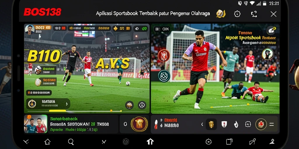 Screenshot utama BOS138 menampilkan antarmuka taruhan olahraga yang dinamis.