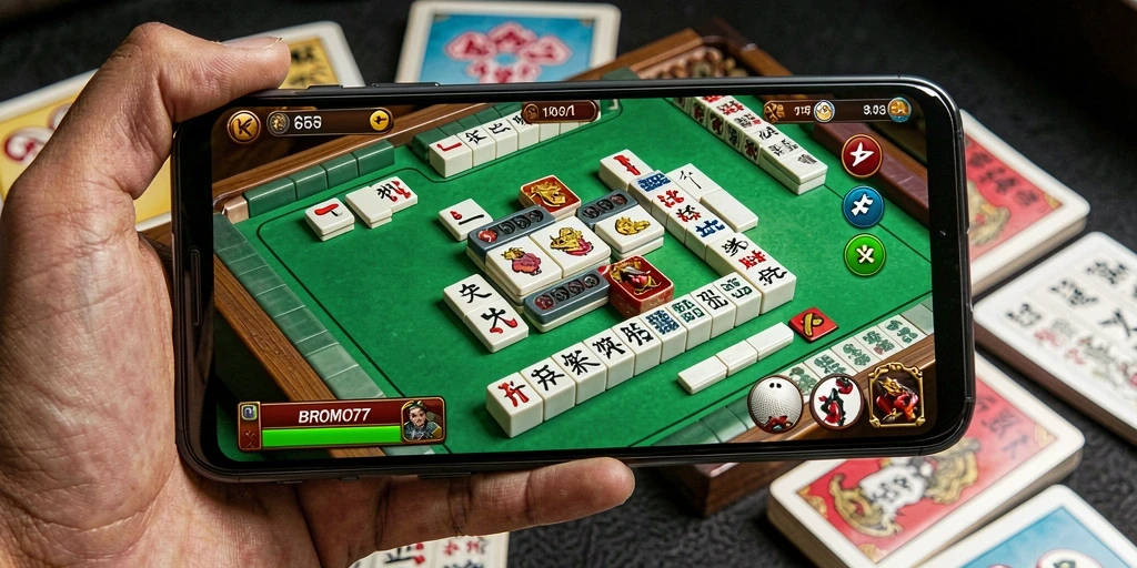 Gameplay seru dalam BROMO77 dengan desain Mahjong yang menarik.