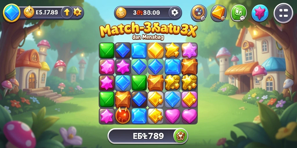 Tampilan gameplay seru dari game Match-3 EE789.