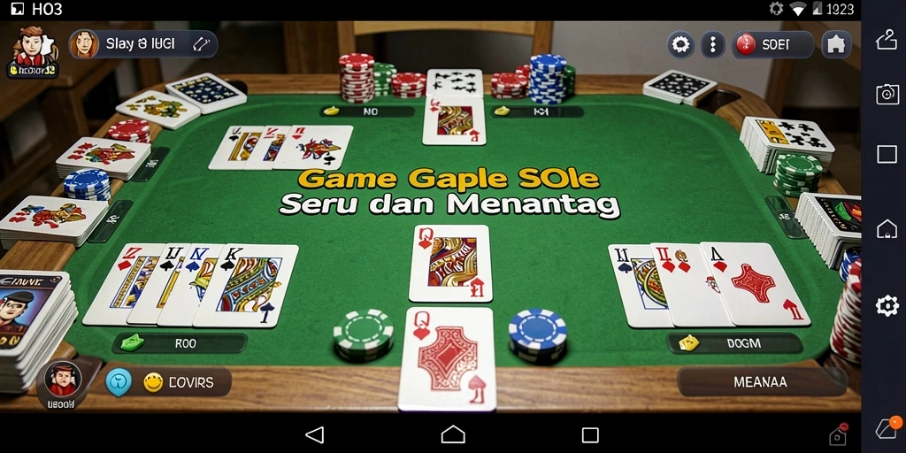 Tampilan gameplay HO3 yang menarik dan seru di dalam permainan Gaple.