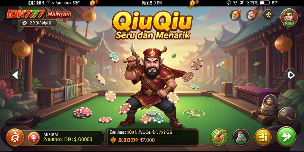 Screenshot gameplay IDN777 menampilkan keseruan bermain QiuQiu.