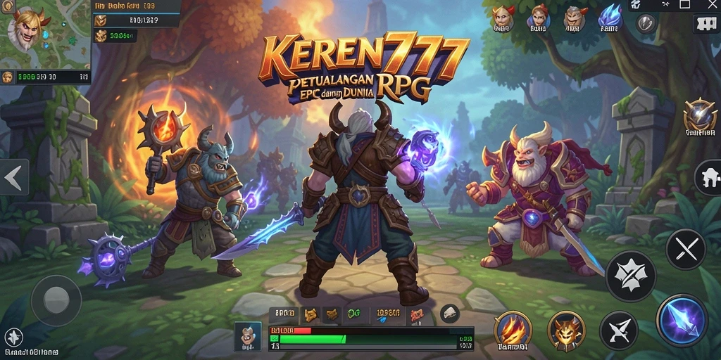Tampilan gameplay KEREN777 dengan petualangan epik dan karakter menarik.