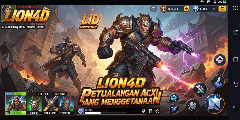 Tangkapan layar utama LION4D menampilkan aksi mendebarkan dalam pertempuran.