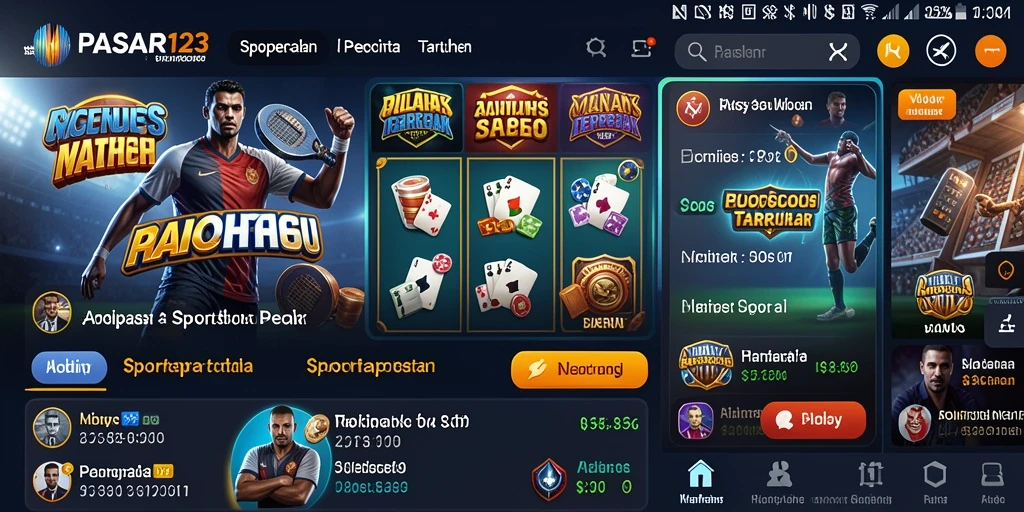 Tampilan antarmuka PASAR123 yang modern dan menarik dalam taruhan Sportsbook.