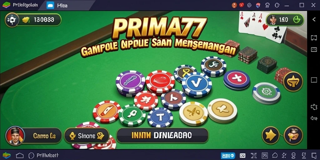 Gameplay seru Gaple di PRIMA77 dengan pemain aktif.
