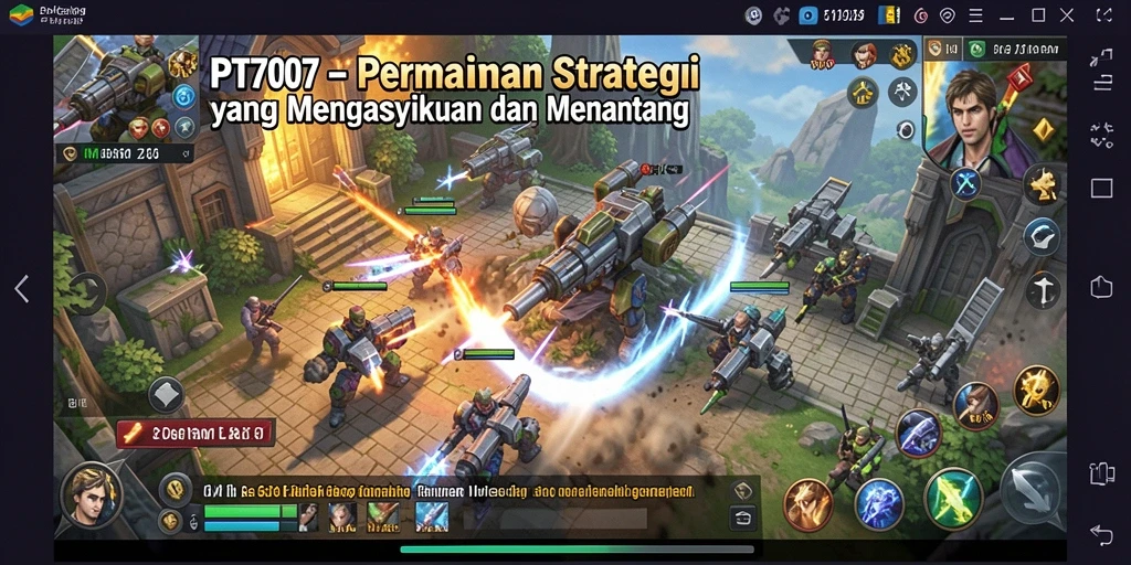 Tangkapan layar utama dari PT707 menunjukkan strategi dan taktik bermain.
