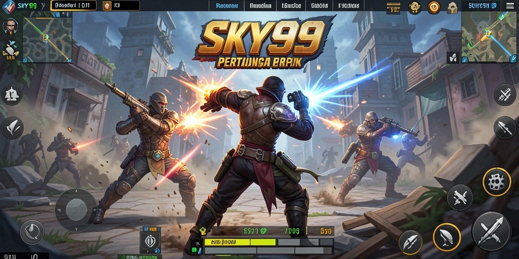 Gameplay intens dan seru dalam SKY99 Battle Royale.