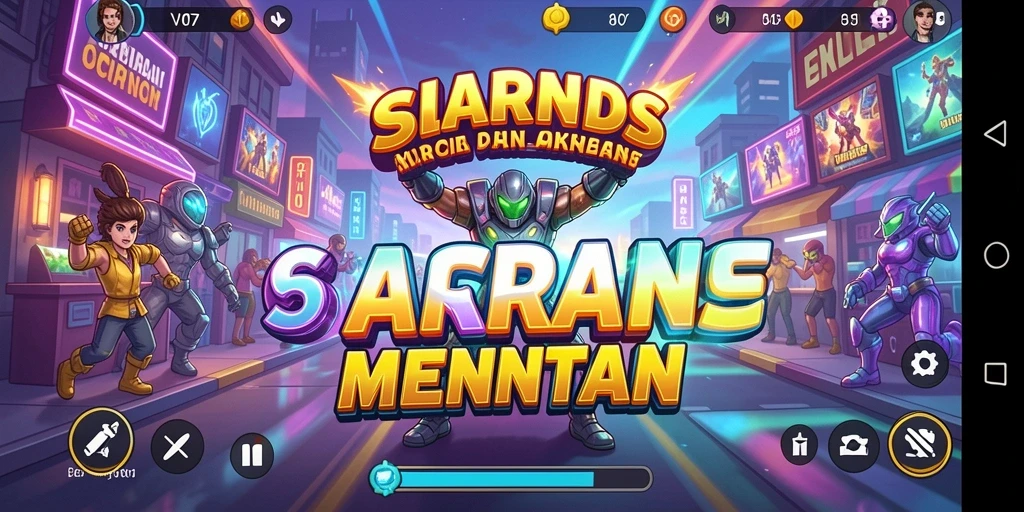 Tampilan gameplay V07 yang seru dan menantang di level Arcade.